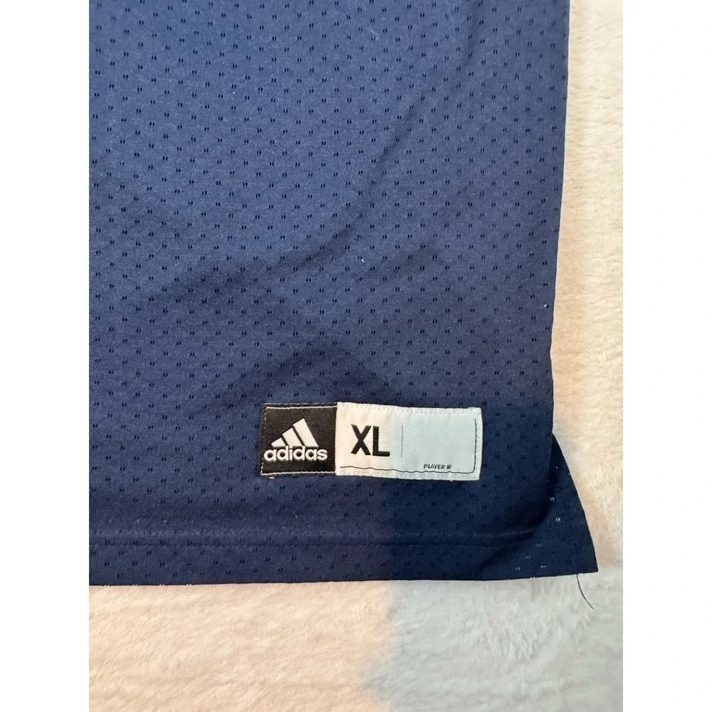 adidas Navy Blue Football Jersey with White and Gold Accents